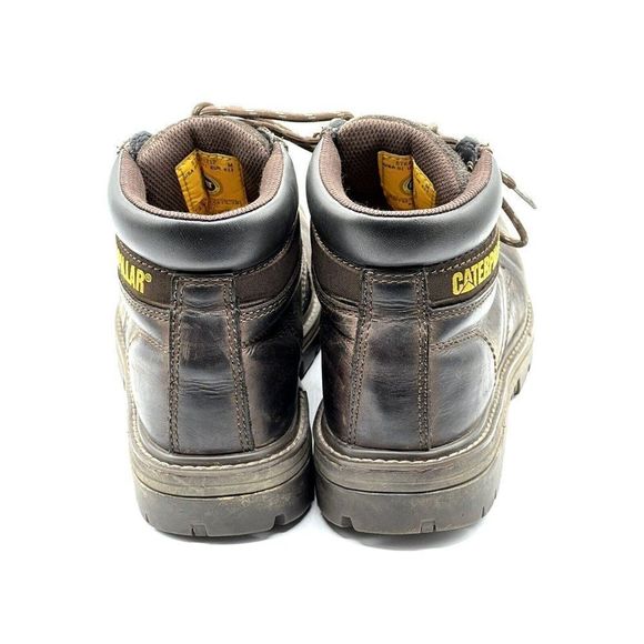Caterpillar  Brown Leather Steel Safety Toe Work Boots Men's Size 8.5 M - Picture 8 of 15